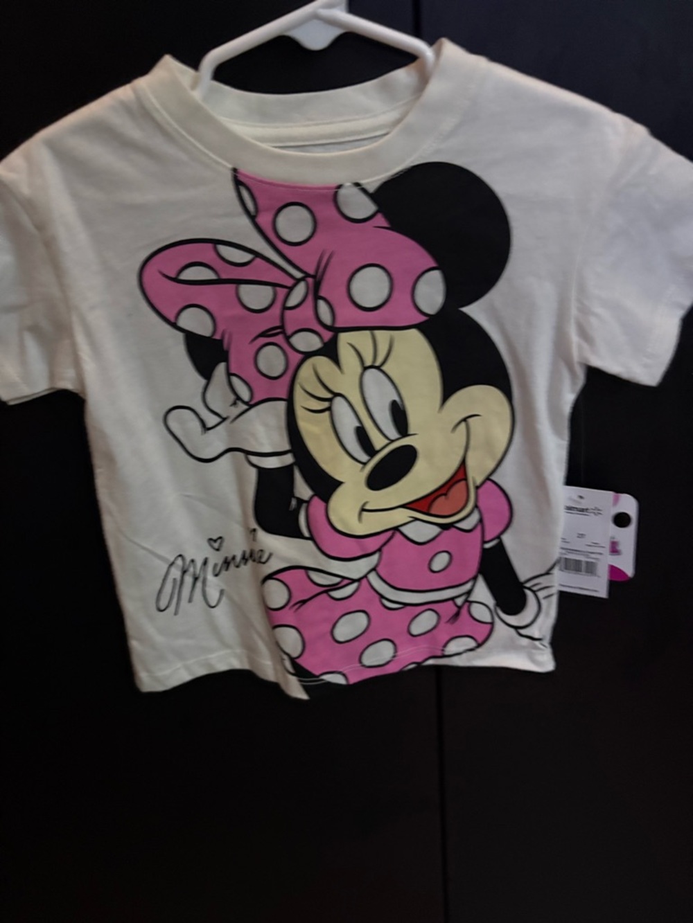 Disney Junior Minnie Mouse Pink Polka Dot Tee - White